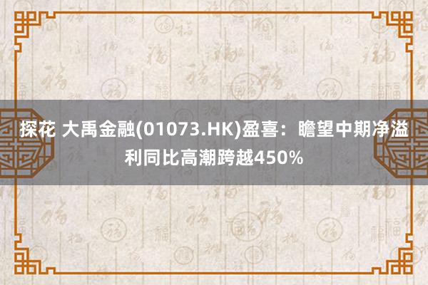 探花 大禹金融(01073.HK)盈喜：瞻望中期净溢利同比高潮跨越450%