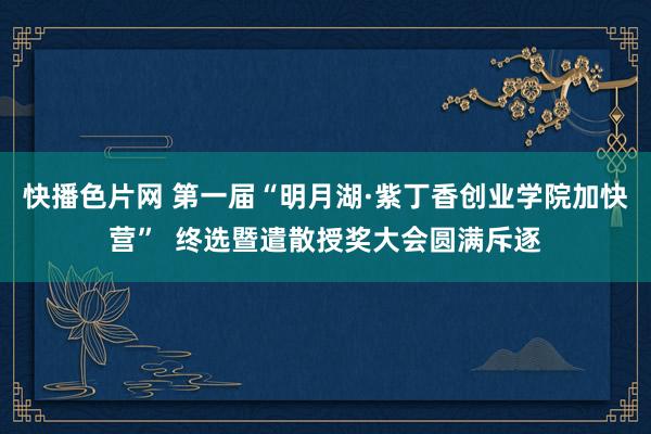 快播色片网 第一届“明月湖·紫丁香创业学院加快营”  终选暨遣散授奖大会圆满斥逐